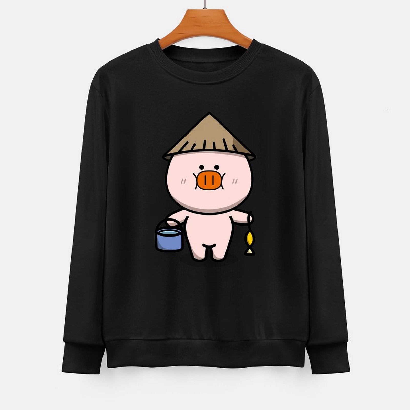 Front Patterned Long Sleeve TopNatural Cotton